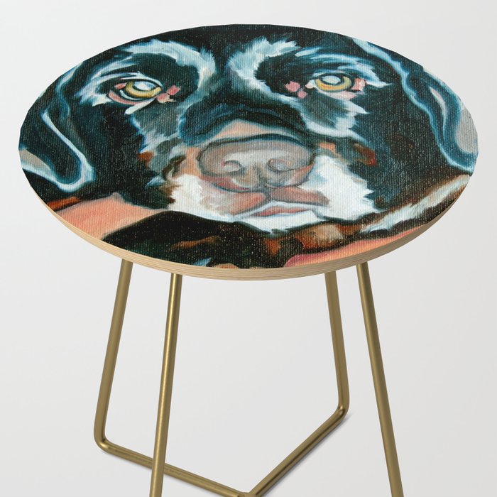 Daisy the Black Lab Dog Portrait Side Table Gallery Image 2
