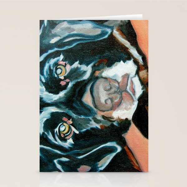 Daisy the Black Lab Dog Portrait Stationery Card Gallery Image 1