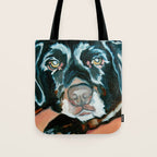 Daisy the Black Lab Dog Portrait Tote Bag Gallery Image 1