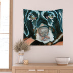 Daisy the Black Lab Dog Portrait Wall Tapestry Gallery Image 2