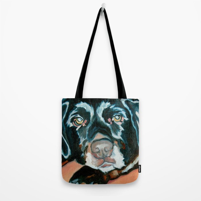 Daisy the Black Lab Dog Portrait Tote Bag Gallery Image 2