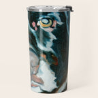 Daisy the Black Lab Dog Portrait Travel Mug Gallery Image 2