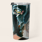 Daisy the Black Lab Dog Portrait Travel Mug Gallery Image 3