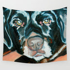 Daisy the Black Lab Dog Portrait Wall Tapestry Gallery Image 4