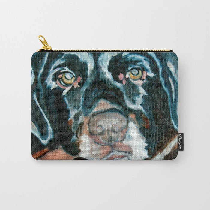 Daisy the Black Lab Dog Portrait Carry All Pouch Gallery Image 1