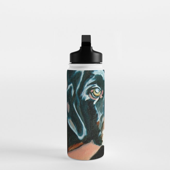 Daisy the Black Lab Dog Portrait Water Bottle Gallery Image 3