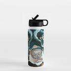 Daisy the Black Lab Dog Portrait Water Bottle Gallery Image 1
