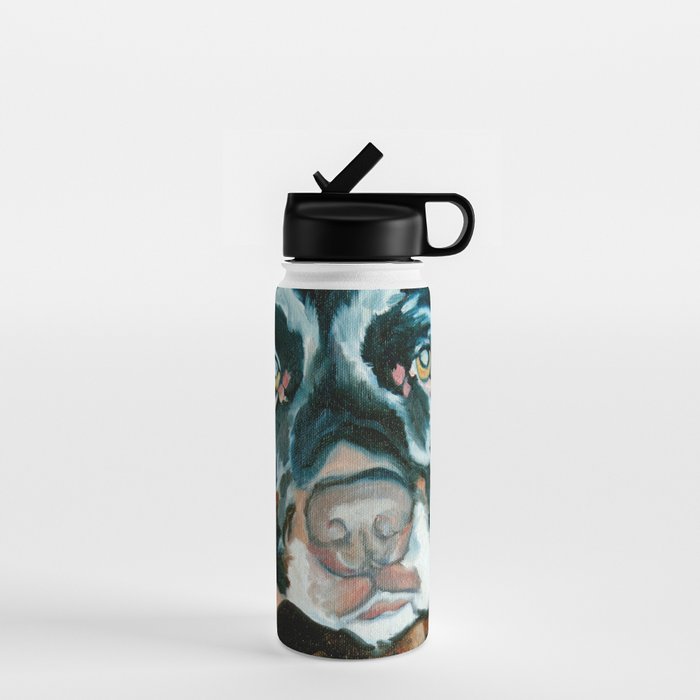 Daisy the Black Lab Dog Portrait Water Bottle Gallery Image 1