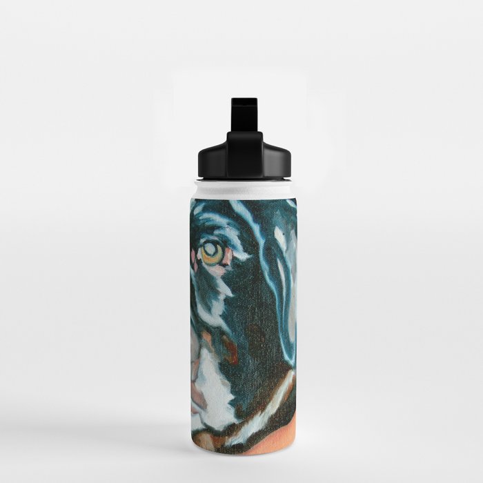 Daisy the Black Lab Dog Portrait Water Bottle Gallery Image 2
