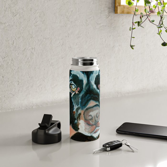 Daisy the Black Lab Dog Portrait Water Bottle Gallery Image 4