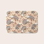 Opossum and Roses Bath Mat Gallery Image 1