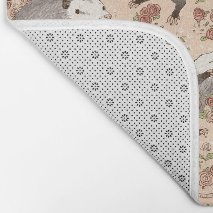Opossum and Roses Bath Mat Gallery Image 2