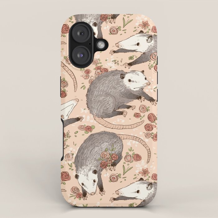 Opossum and Roses iPhone Case Gallery Image 1