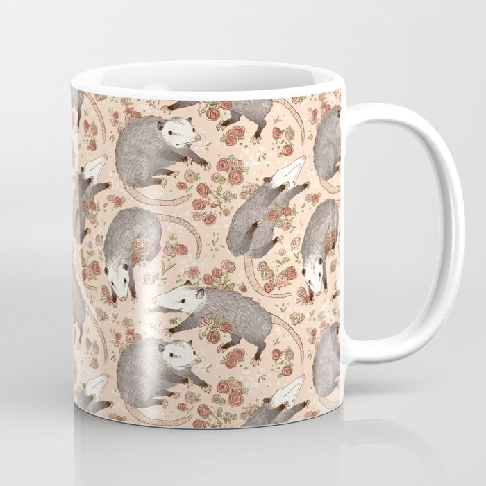 Opossum and Roses Coffee Mug Gallery Image 1