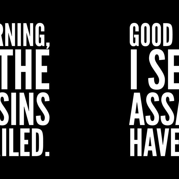 Good morning, I see the assassins have failed. (Black) Coffee Mug Gallery Image 2