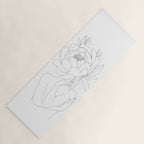 Minimal Line Art Woman Flower Head Yoga Mat Gallery Image 1