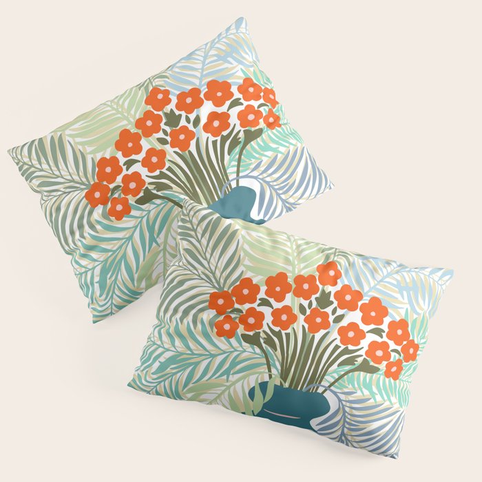 Palm tree leaf Bouquet  Pillow Sham Gallery Image 1