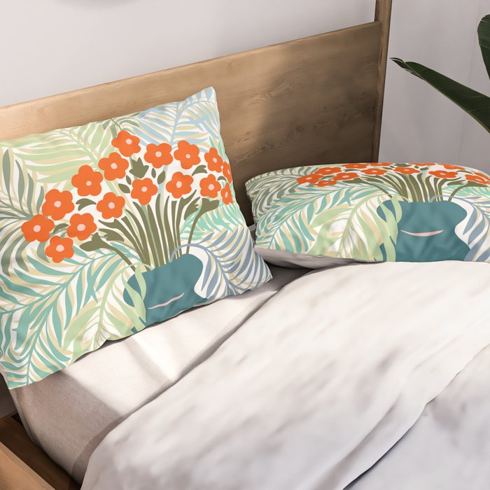 Palm tree leaf Bouquet  Pillow Sham Gallery Image 2