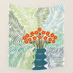 Palm tree leaf Bouquet  Wall Tapestry Gallery Image 4