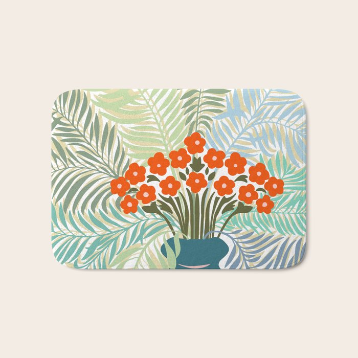 Palm tree leaf Bouquet  Bath Mat Gallery Image 1