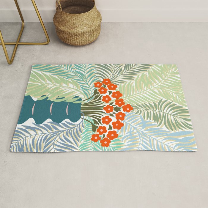 Palm tree leaf Bouquet  Rug Gallery Image 1