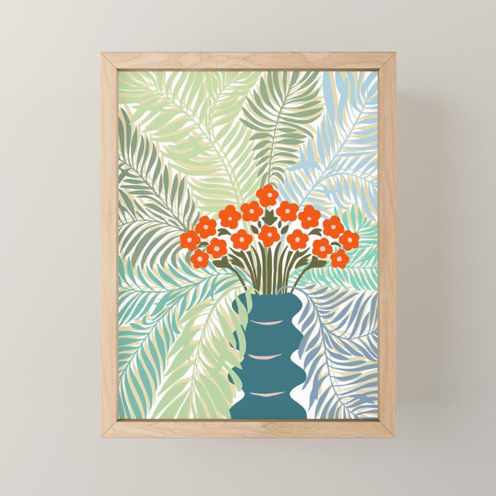 Palm tree leaf Bouquet  Mini Art Print Gallery Image 1