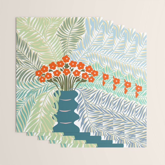 Palm tree leaf Bouquet  Wrapping Paper Gallery Image 3