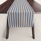 Narrow Stripes Pattern in Brown and Blue Table Runner Gallery Image 1
