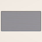 Narrow Stripes Pattern in Brown and Blue Desk Mat Gallery Image 3