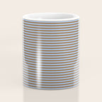 Narrow Stripes Pattern in Brown and Blue Coffee Mug Gallery Image 4