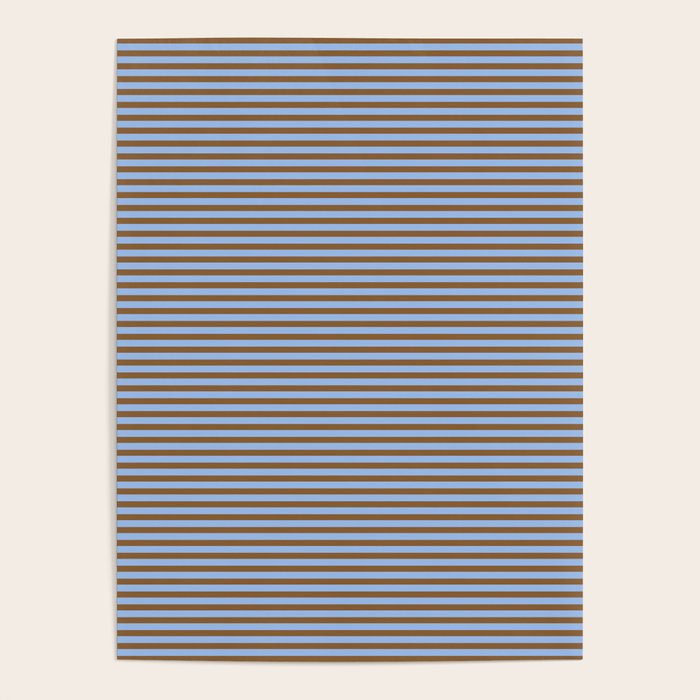 Narrow Stripes Pattern in Brown and Blue Poster Gallery Image 4