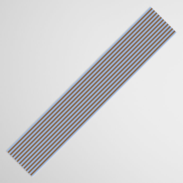 Narrow Stripes Pattern in Brown and Blue Table Runner Gallery Image 3