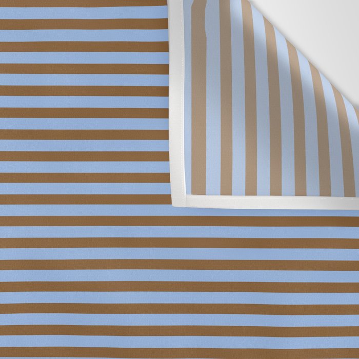 Narrow Stripes Pattern in Brown and Blue Wall Tapestry Gallery Image 3