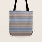Narrow Stripes Pattern in Brown and Blue Tote Bag Gallery Image 1