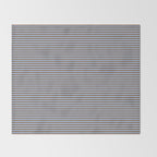 Narrow Stripes Pattern in Brown and Blue Throw Blanket Gallery Image 2