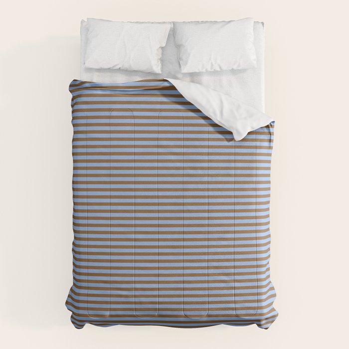 Narrow Stripes Pattern in Brown and Blue Comforter Gallery Image 6