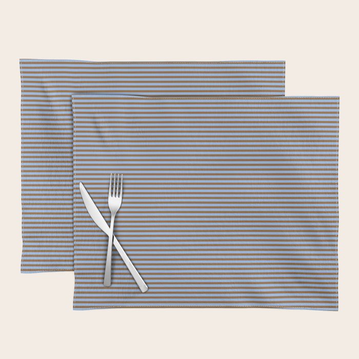 Narrow Stripes Pattern in Brown and Blue Placemat Gallery Image 1