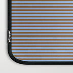 Narrow Stripes Pattern in Brown and Blue Laptop Sleeve Gallery Image 3