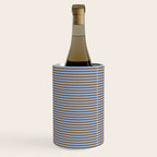 Narrow Stripes Pattern in Brown and Blue Wine Chiller Gallery Image 1