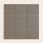 Narrow Stripes Pattern in Brown and Blue Wood Wall Art Gallery Image 1