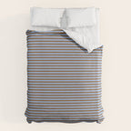 Narrow Stripes Pattern in Brown and Blue Duvet Cover Gallery Image 6