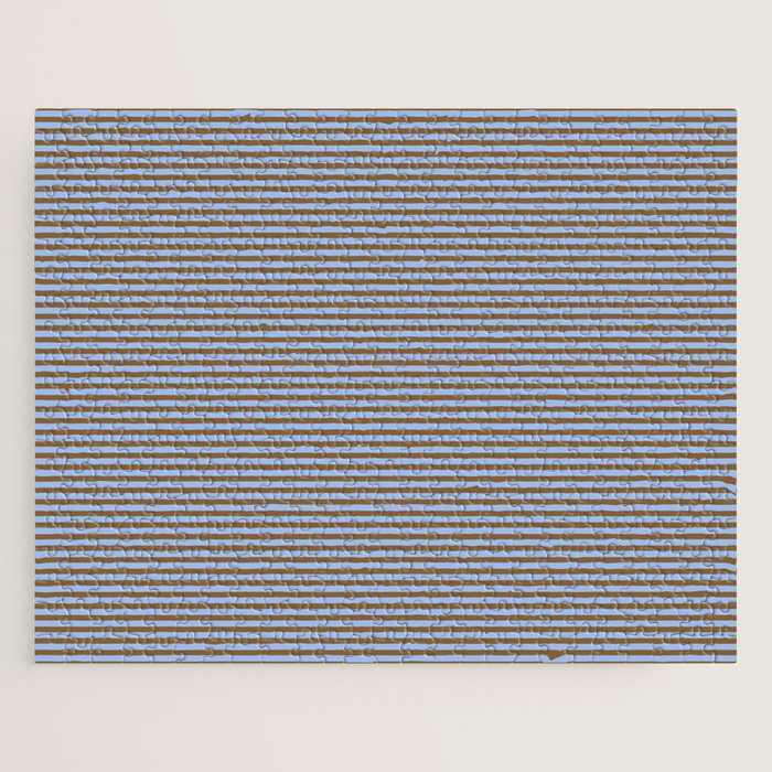 Narrow Stripes Pattern in Brown and Blue Jigsaw Puzzle Gallery Image 1