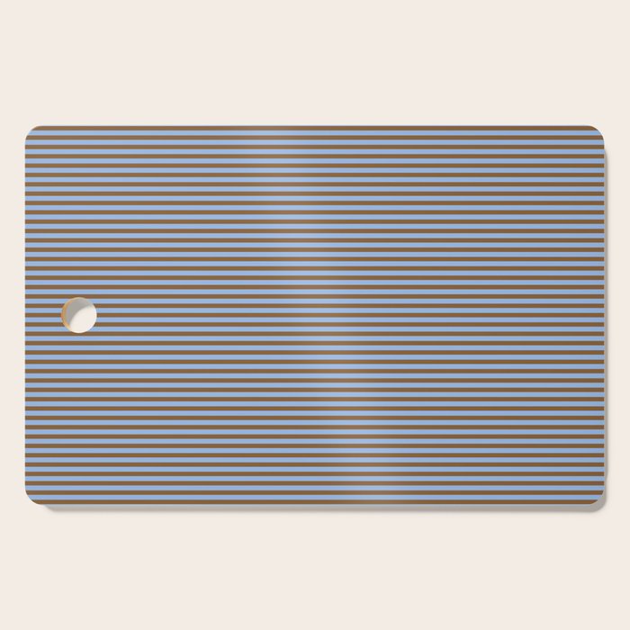 Narrow Stripes Pattern in Brown and Blue Cutting Board Gallery Image 1