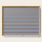 Narrow Stripes Pattern in Brown and Blue Serving Tray Gallery Image 1