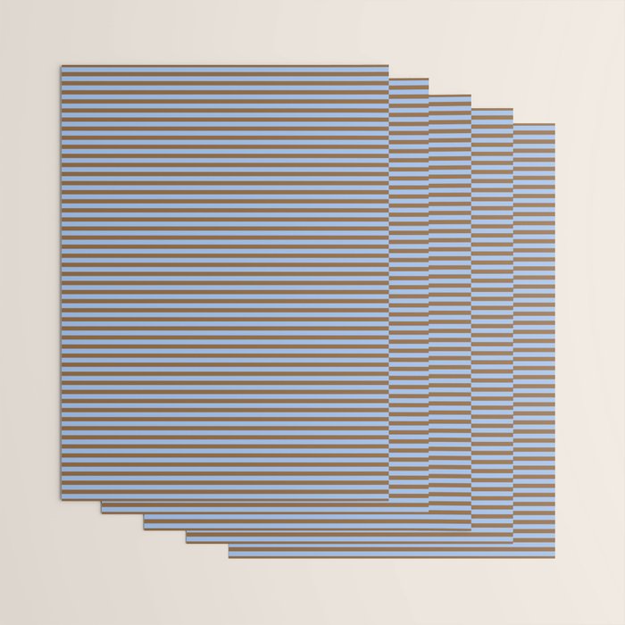 Narrow Stripes Pattern in Brown and Blue Wrapping Paper Gallery Image 3