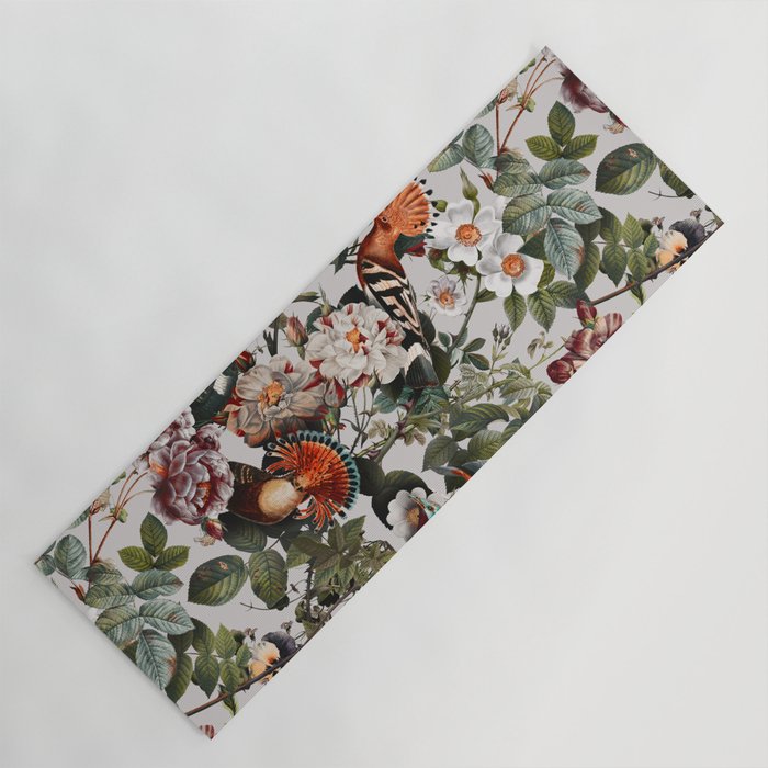 Floral Symphony with Birds Yoga Mat Gallery Image 1