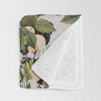 Floral Symphony with Birds Throw Blanket Gallery Image 3