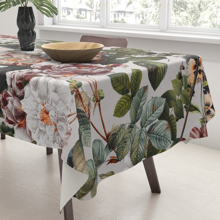 Floral Symphony with Birds Tablecloth Gallery Image 3
