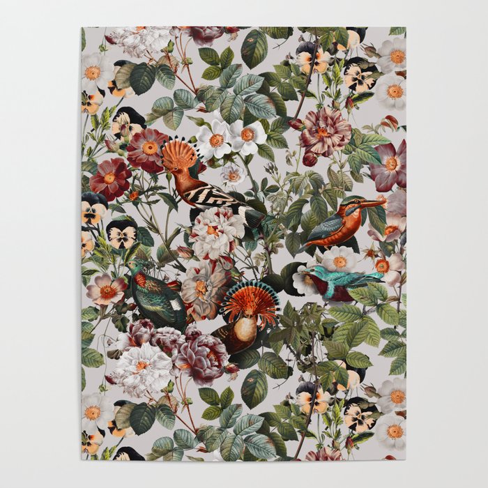 Floral Symphony with Birds Poster Gallery Image 4