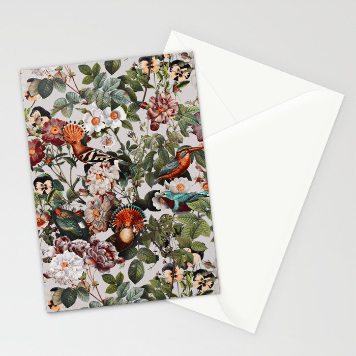 Floral Symphony with Birds Stationery Card Gallery Image 2